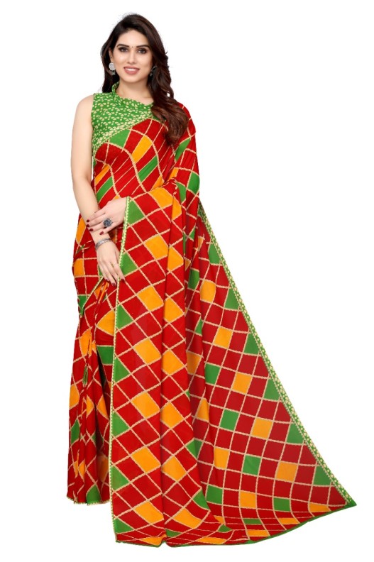 Fancy Georgette Printed Saree With blouse